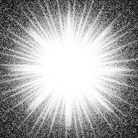 Star burst. Abstract vector black and white halftone background
