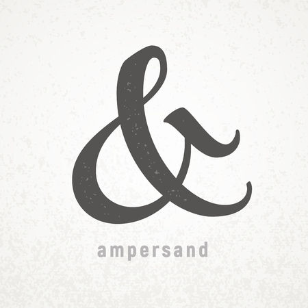 Ampersand. Elegant vector symbol on grunge backgroundのイラスト素材