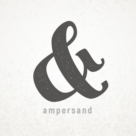 Ampersand Elegant vector symbol on grungeのイラスト素材
