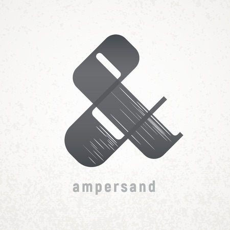 Ampersand. Elegant vector symbol on grunge backgroundのイラスト素材
