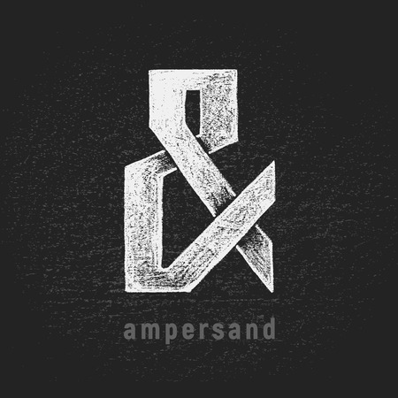 Vector chalk ampersand hand-drawn on grunge blackboardのイラスト素材