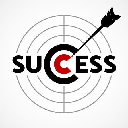 Success concept with target and arrowのイラスト素材