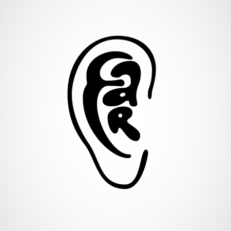 Ear letting in ear formのイラスト素材