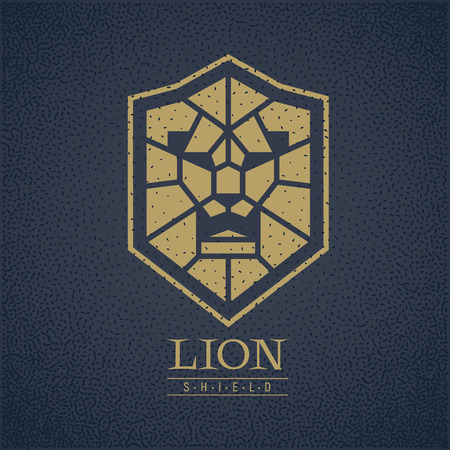 Lion head shield logo RGB Global colorsのイラスト素材