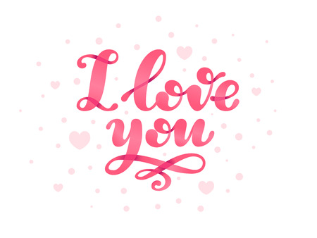 I Love you word lettering isolated on white backgroundのイラスト素材