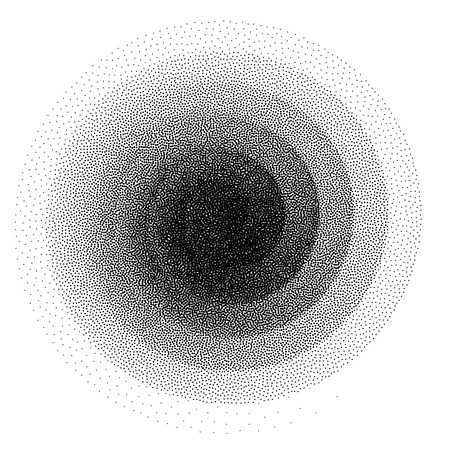 Abstract spiral background. Black and white halftone stipple dots patternのイラスト素材