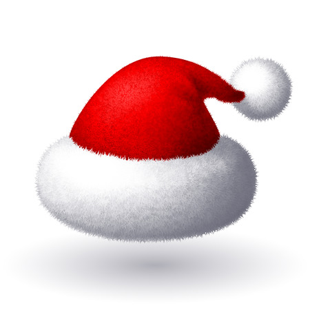 Realistic vector Santa hat isolated on white background. Eps8. RGB Global colorsのイラスト素材