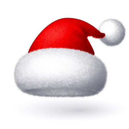 Realistic vector Santa hat isolated on white background. Eps8. RGB Global colorsのイラスト素材