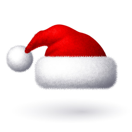 Realistic vector Santa hat isolated on white background. Eps8. RGB Global colorsのイラスト素材