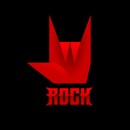 Rock and roll sign. Hand gesturing icon. Eps8. RGB. Global colorsのイラスト素材