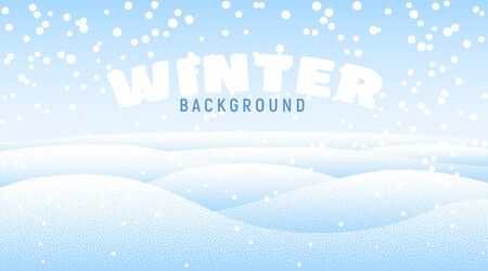 Clean winter background with snow driftsのイラスト素材