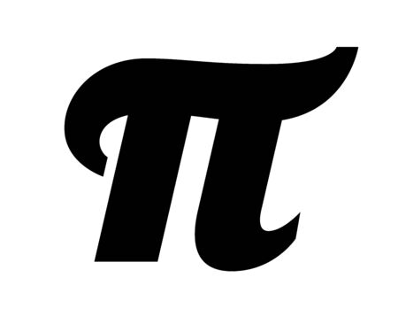 Pi symbol. Black and white vector imageのイラスト素材