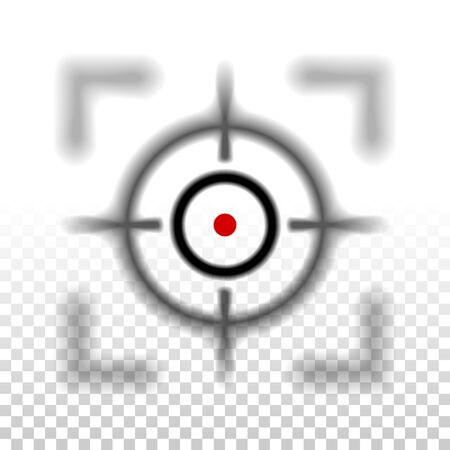 Focus icon with blurred selective focus on checkered backgroundのイラスト素材