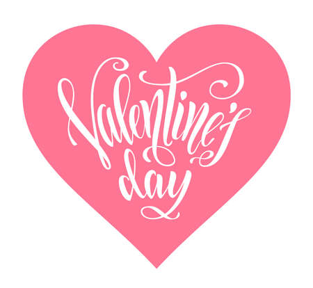 Valentines Day hand-drawn lettring in heart shapeのイラスト素材