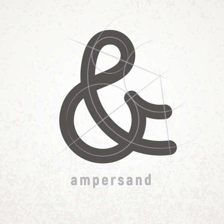 Ampersand. Elegant vector symbol on light backgroundのイラスト素材