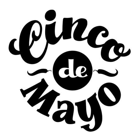 Cinco de Mayo hand drawn lettering isolated on white backgroundのイラスト素材