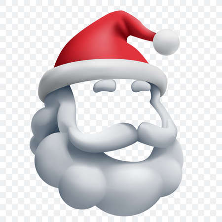 Santa Claus Christmas mask with beard and moustache and hat isolated on checkered backgroundのイラスト素材