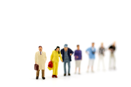 Miniature people, Group of businessmen work with team, using as background Choice of the best suited employee, HR, HRM, HRD, job recruiter concepts.の写真素材