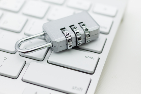 Master key encode, place on the keyboard. Image use for security of using internet by computer, secure concept.の写真素材