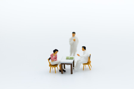 Miniature people: Annual Health Check with the doctor. Image use for Health check concept.の写真素材