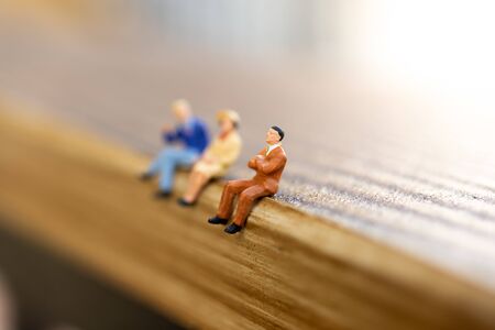 Miniature people : Group business sitting on the table. Image use for education, business concept.
