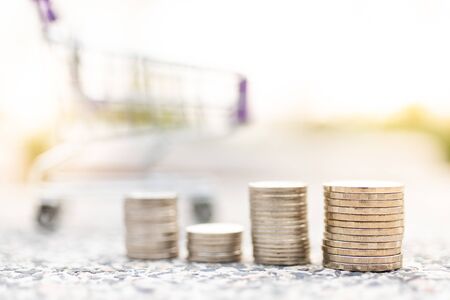 Stack of coins. Image use for benefit business concept, profit growth for investment.