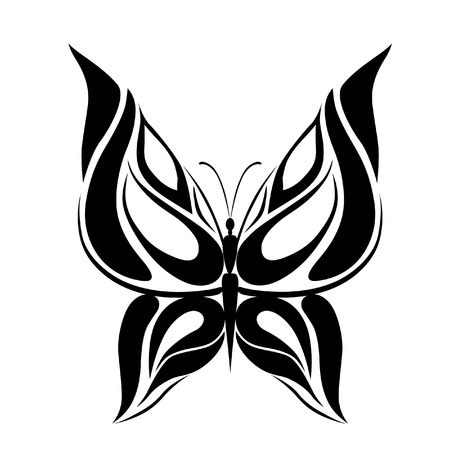 Abstract silhouette invented decorative butterfly. Reminiscent of lace, it is designed to decorateのイラスト素材