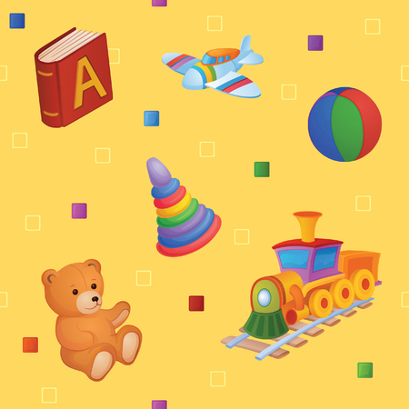 Wherein the background is different toys. And to be precise, it is a toy trucksのイラスト素材