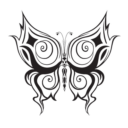 Abstract silhouette invented decorative butterfly. It is designed to decorateのイラスト素材
