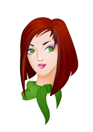 Beautiful fashion women with bob haircut and coloringのイラスト素材