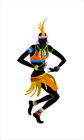 Ethnic dance involves unity with nature. Wild and free in the midst of creating a ritual of life itselfのイラスト素材