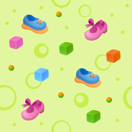 Background of things and toys for the little babyのイラスト素材