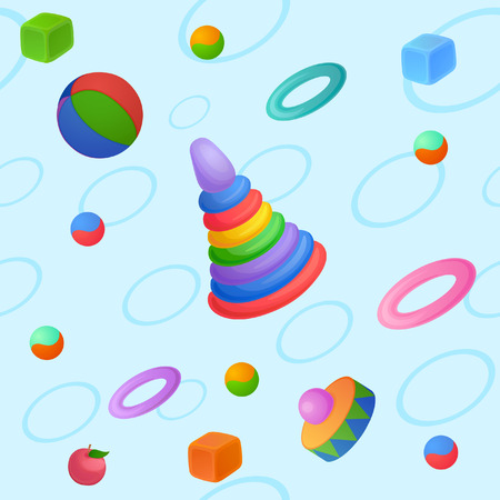 Background of things and toys for the little babyのイラスト素材