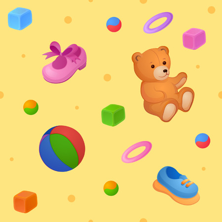 Background of things and toys for the little babyのイラスト素材