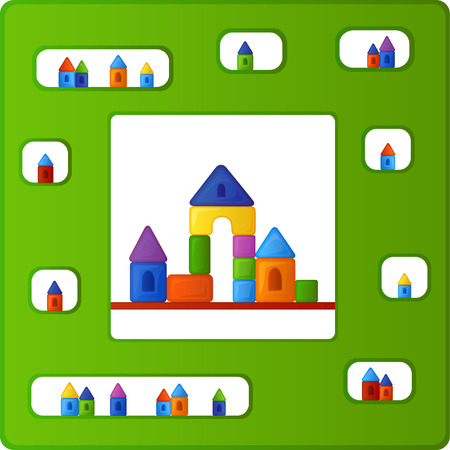 Bright multi-colored background is from the fun and different combinations of elements of children's building kitのイラスト素材