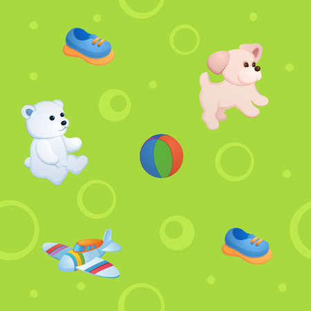 Wherein the background is different toys. Plush small animals and other fun itemsのイラスト素材