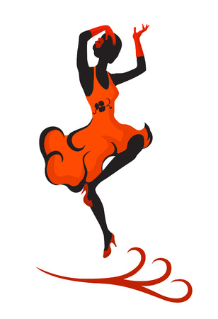 Plastic body of the girl moves boldly and eloquently. Expressive dance reveals the beauty of the human in motionのイラスト素材