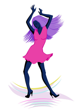 Plastic body of the girl moves boldly and eloquently. Expressive dance reveals the beauty of the human in motionのイラスト素材