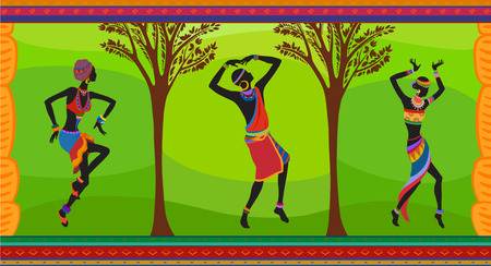 Free dance exotic people. Ritual absorb these people entirely and enters into a trance. Unity with nature and the environment in their lives, reveals their beauty and brings to their lives holidayのイラスト素材