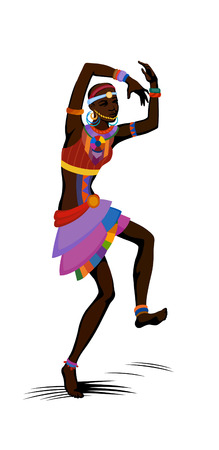 Free dance exotic girl. Woman ritual absorbs completely and enters into a trance. Unity with nature and the surrounding her life, reveals her beauty and brings to her life celebrationのイラスト素材