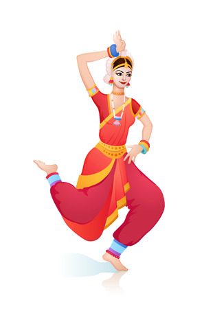Girl from India takes in dance pose plastic figurinesのイラスト素材