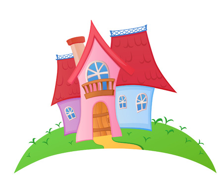 Fairy house with red roofのイラスト素材