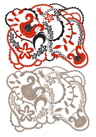 Decorative ornament with elements of Irish laceのイラスト素材