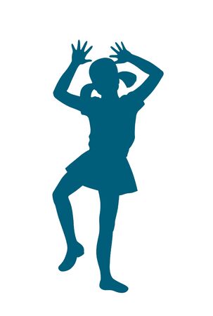 Silhouette of little dancing girlのイラスト素材