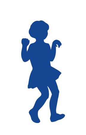 little girl having fun playingのイラスト素材
