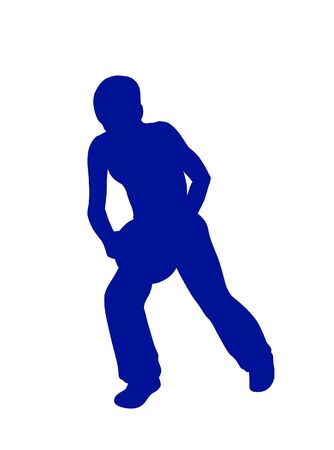 Boy having fun playingのイラスト素材