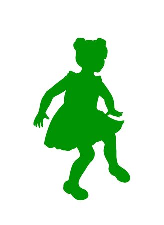 little girl having fun playingのイラスト素材