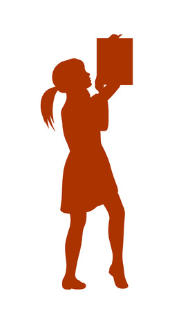 Girl comply with the request of teacherのイラスト素材