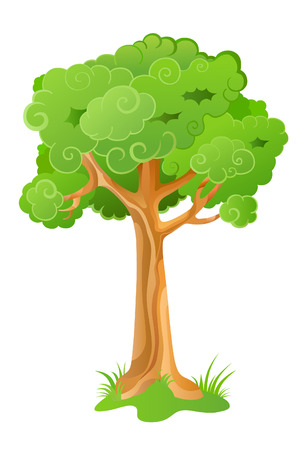 Vector cartoon ornamental treeのイラスト素材
