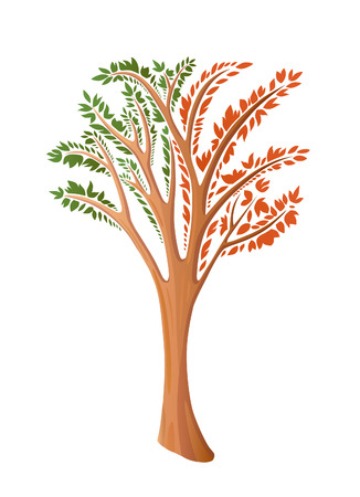 Vector cartoon stylized fairy treeのイラスト素材